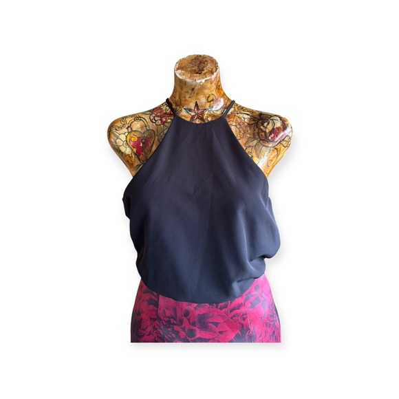 NBD black & pink mini floral dress small party cocktail summer - Picture 2 of 11